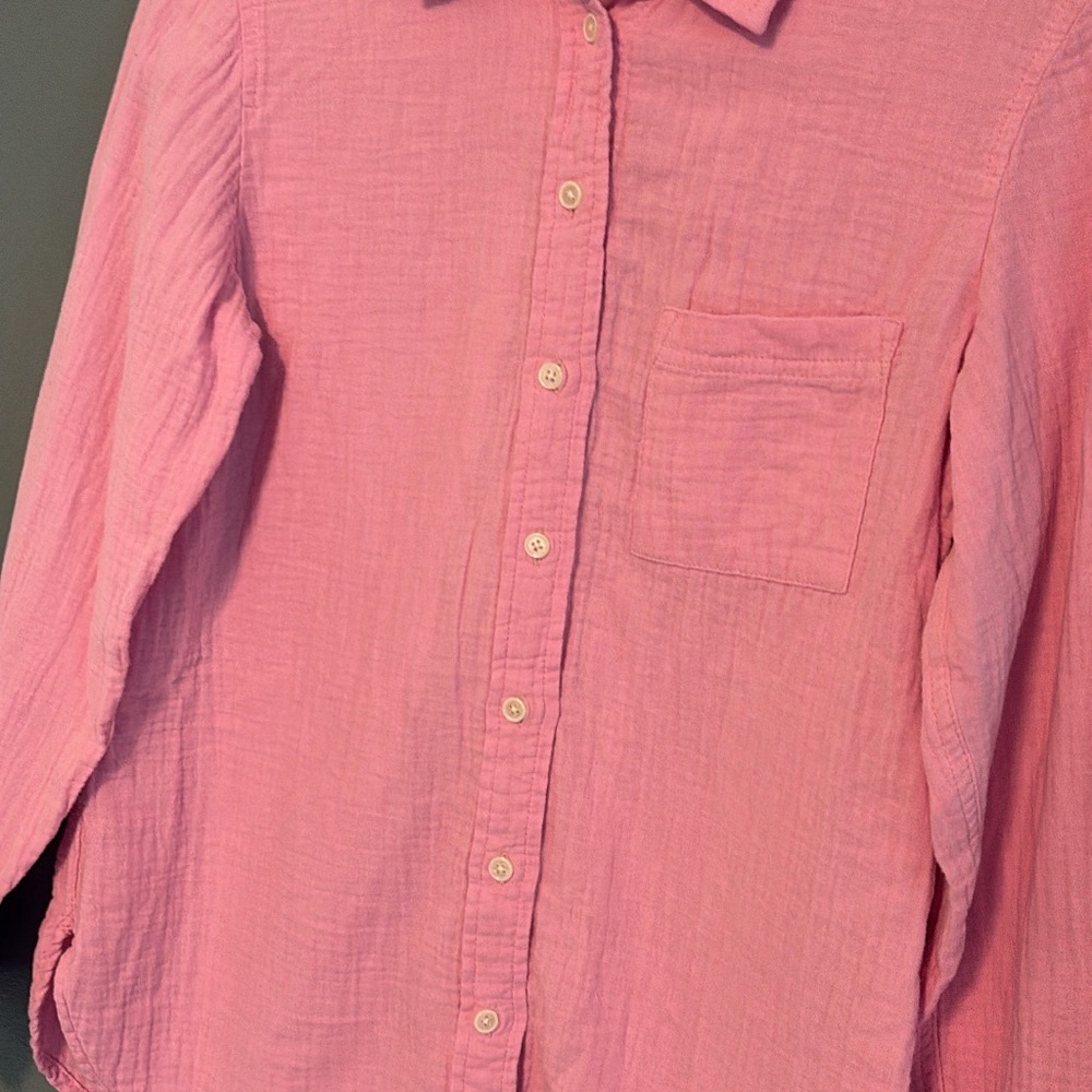 J. Crew Pink Button-Down Cotton Shirt - Picture 3 of 7